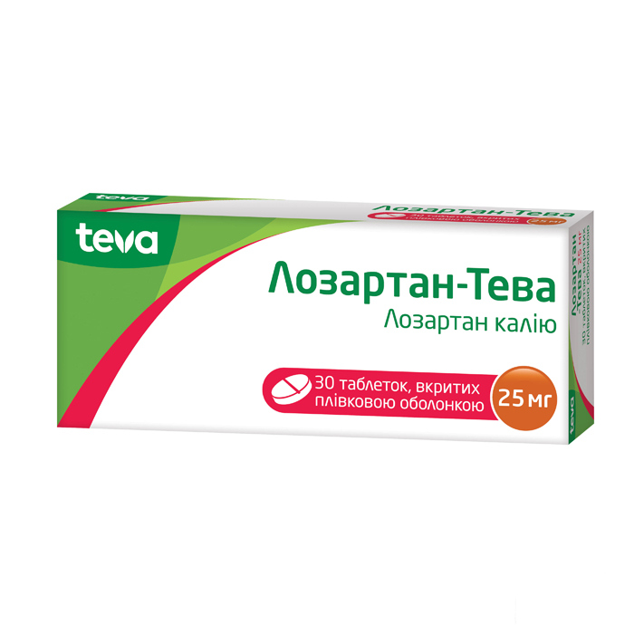 Лозартан-Тева таб в/плів оболонкою 25 мг №30 | Інтернет-аптека | E-apteka