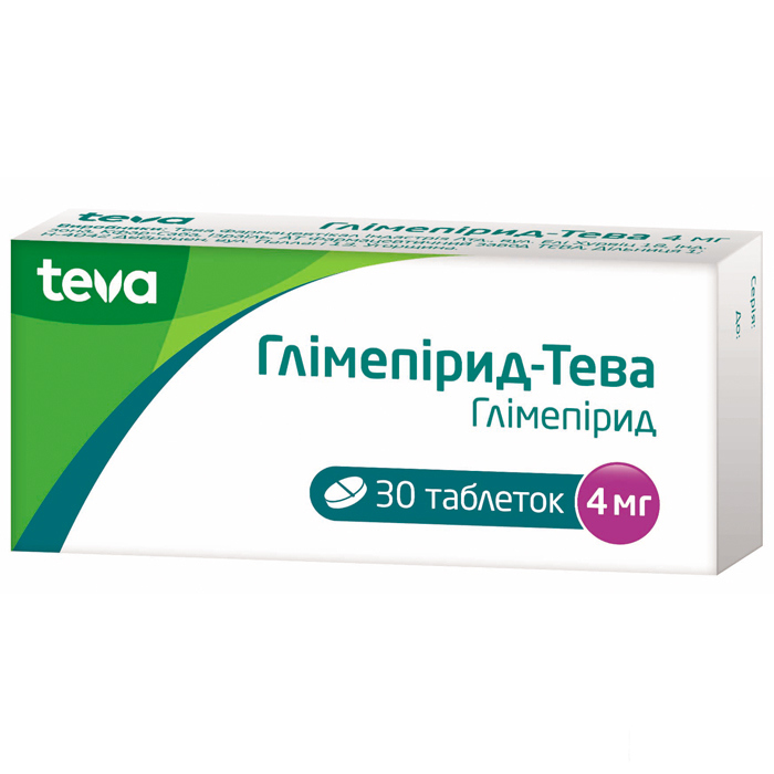 Глимепирид-ТЕВА таб 4 мг №30 | Интернет Аптека | E-apteka