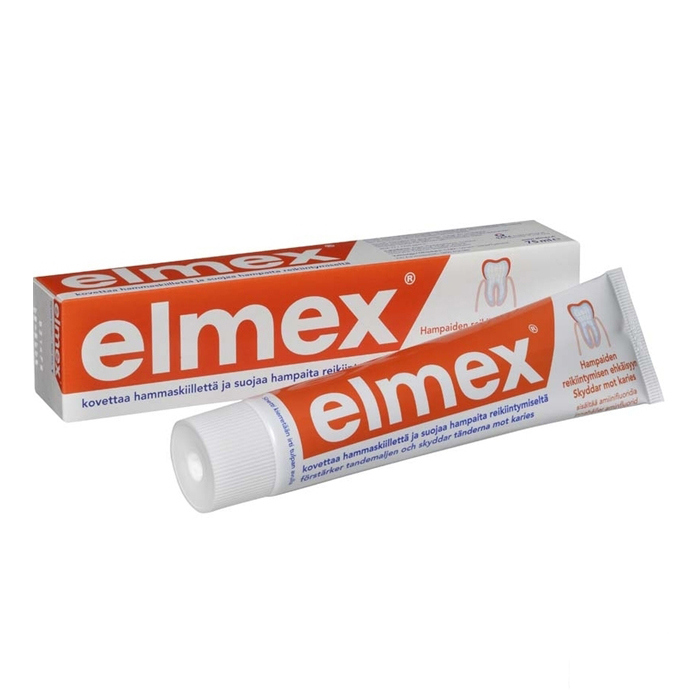 Паста колгейт элмекс. Зубная паста Colgate Elmex защита от кариеса. Зубная паста Elmex защита от кариеса 75 мл. Зубная паста Элмекс с фтором. Паста зубная Элмекс защита от кариеса 75мл {Gaba Production}.